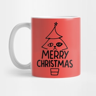 Merry Christmas funny cat in tree Mug